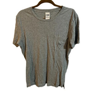 Victoria’s Secret PINK Gray Oversized Tee w/ Sequin Dog